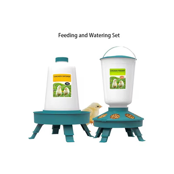Chick Feeder Waterer Set Teal Green