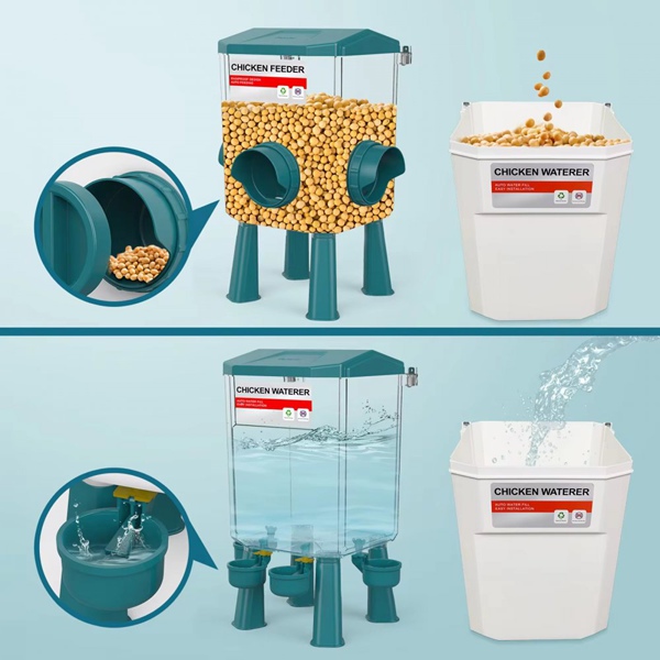 Chicken Feeder and Drinker 2-in-1