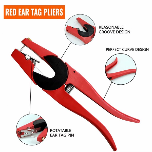 Ear Tag Pliers Red Handle 3-Piece Set