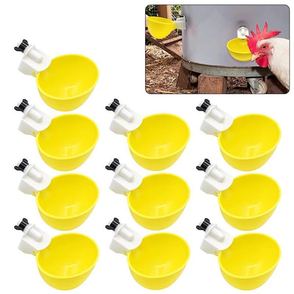 Poultry Drinking Bowl Yellow 10-Piece Set