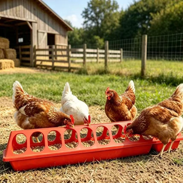 Poultry Feeder Trough for Flock Use